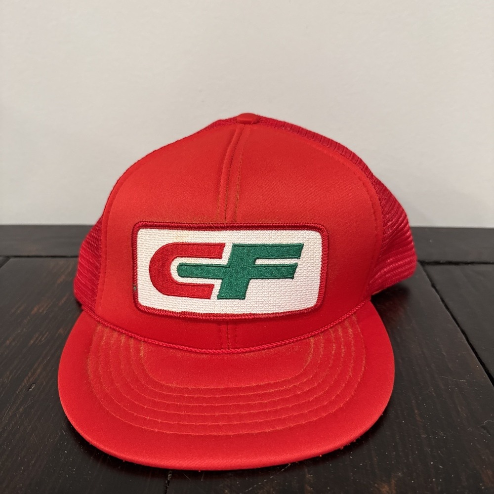 Vintage Consolidated Freight CF Semi Trucker Hat VTG Mesh Snapback Cap Convoy